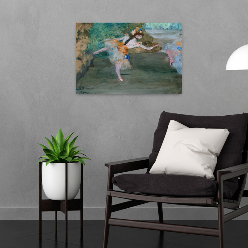 Danseuse sur scène, vers 1877, estampe d'art mural contemporain abstraite impressionniste, H 16 po x l 24 po
