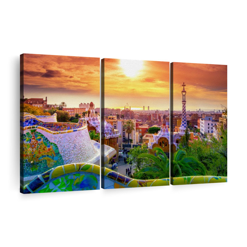 «Barcelona From Park Guell», 3 pièces, H 36 po x l 57 po 