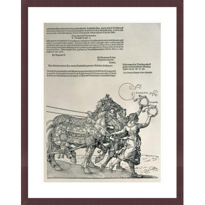 Triumphal Chariot of Emperor Maximilian I Emperor of Germany (1459-1519): detail of the horse teams guided by two Virtues Diligence and Endeavour by Albrecht Dürer -Framed Giclee Print