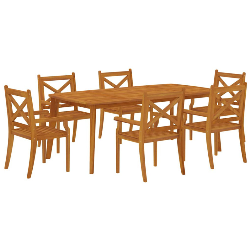 Encore 6 - Person Acacia Patio Dining Set with Rectangular Table
