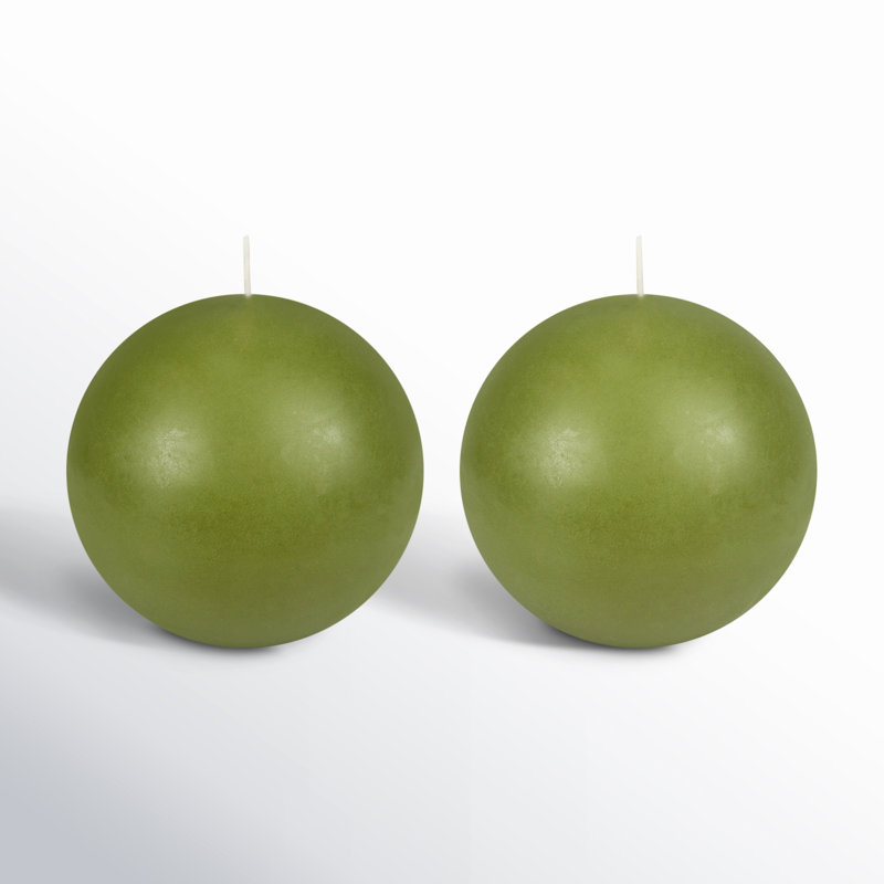 Bougie ronde, Diamètre de 4 po, Ensemble de 2, Vert