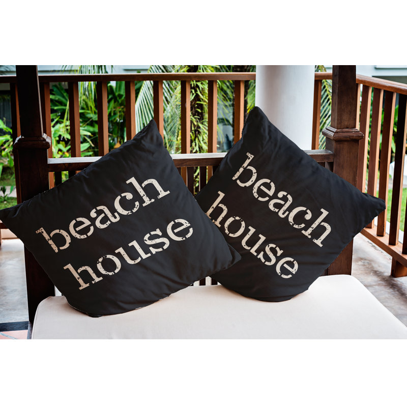 Housse et coussin d'extérieur Beach House, 26 po x 26 po, Bleu requin