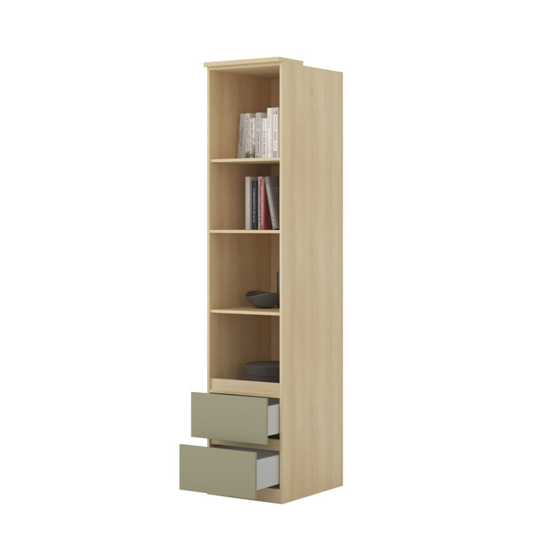 Birbal 215cm H x 45cm W Composite Bookcase, Eucalyptus