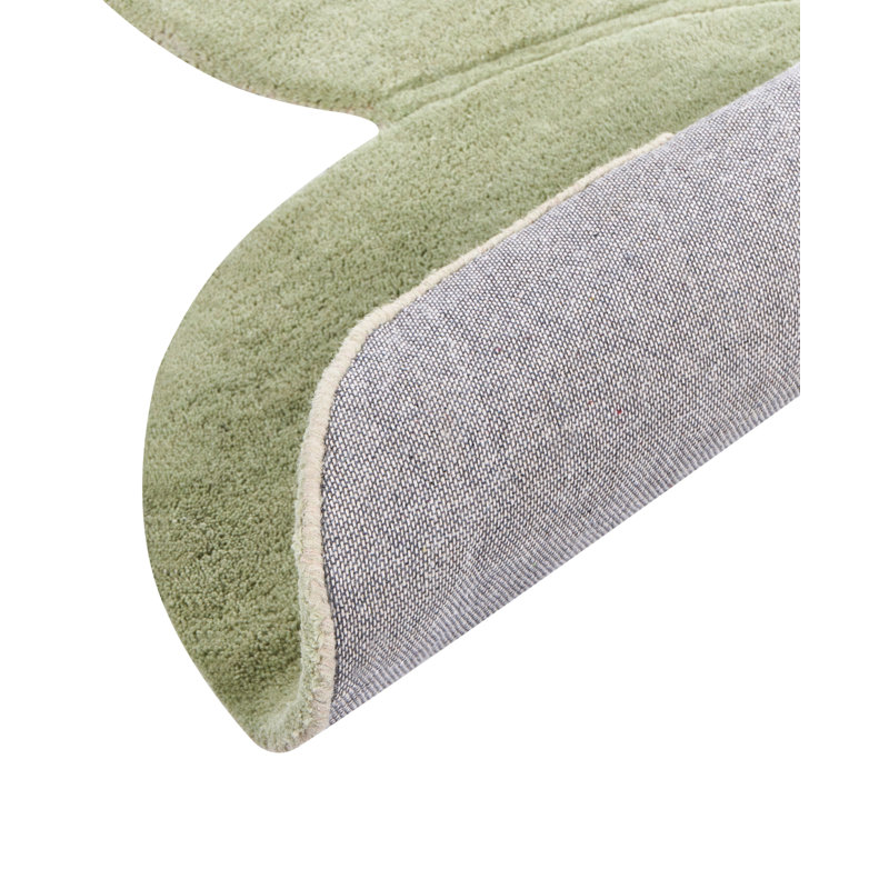 Solid Colour Hand Tufted 140cm X 140cm Area Rug, Green