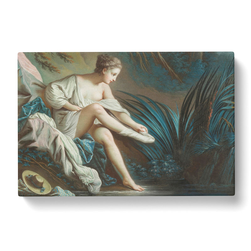 Nymph Bathing by Francois Boucher - Wrapped Canvas, 35cm H x 50cm W x 3cm D