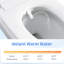 Toilette Smart Bidet avec système de chasse automatique, siège chauffant pour une utilisation confortable, lavage à l'eau tiède et réglages de séchage secs, plusieurs modes tels que le lavage à bulles féminin, affichage numérique dynamique nuit douce,