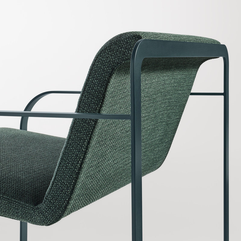 Skald Lounge Chair, Maharam Mantle in Parsley Polyeter Blend, Matte Green
