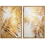 Ensemble de 2 pièces de feuilles de palmier brun doré, art floral, botanique, art moderne et abstrait, décor de chambre à coucher encadré sur toile-1943789779-1943789788