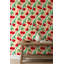 Papier peint à motifs de cerises, style rétro, amovible-1033746990