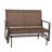 Sutapa Patio Glider Bench - Outdoor Rocking Loveseat with Sturdy Frame and Brown PVC-coated polyester Seats
