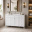 Meuble-lavabo de salle de bain de 122 cm avec lavabo, meuble-lavabo blanc autoportant avec 6 tiroirs et 2 portes, ensemble de vanité moderne en MDF-1319888340