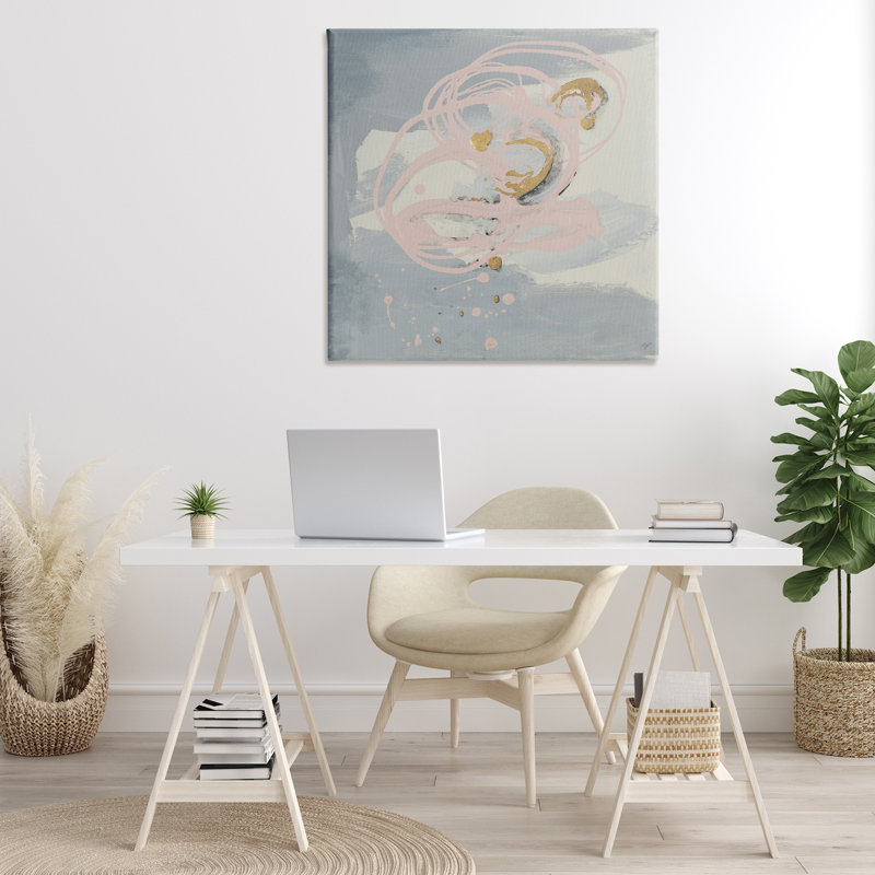 «Grey with Pink Swirl» par Patricia Pinto, H 36 po x l 36 po x P 1,5 po