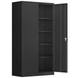 36'' W Metal Garage Storage Cabinets with 4 Adjustable Shelves and Lockable doors ( 72'' H x 36'' W x 18'' D)