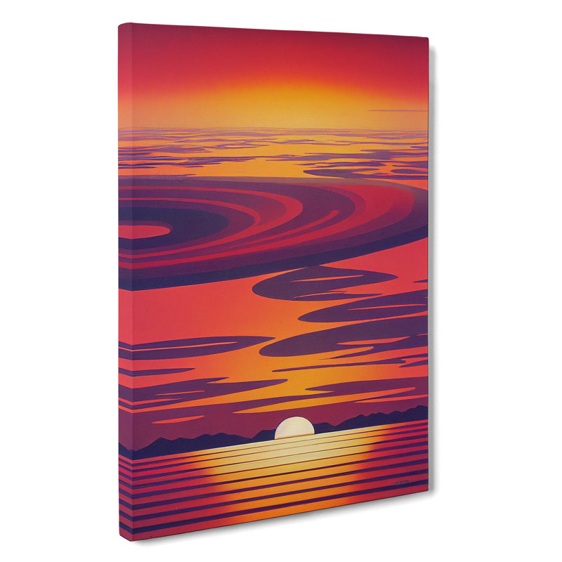 Unreal Sunset View - Wall Art, Wrapped Canvas, 50cm H x 35cm W, No Matte