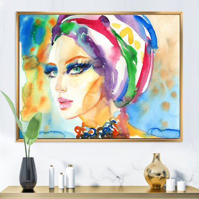 Portrait d'un mannequin élégant - décoration murale sur toile Glam