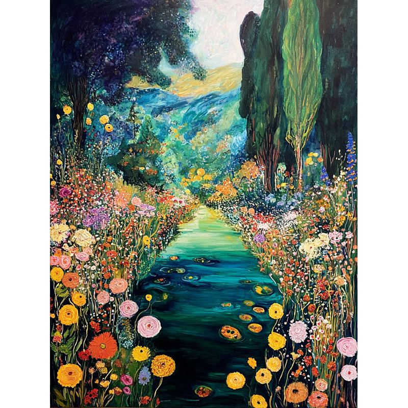 Art mural sur toile Blooming River Passage, H 24 po x l 16 po x P 1,5 po