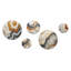 Beige et jaune pierre Geode Simplicity - pierre géode pierre ensemble d'art mural rond de 5