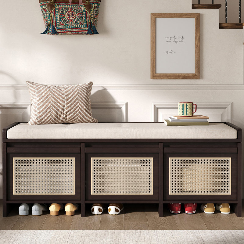 Banc de 48 po avec rangement caché et coussin, Espresso