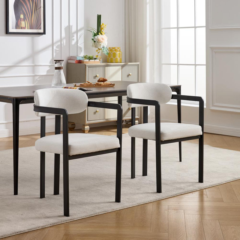 Chaises de salle à manger rembourrées élégantes, Beige