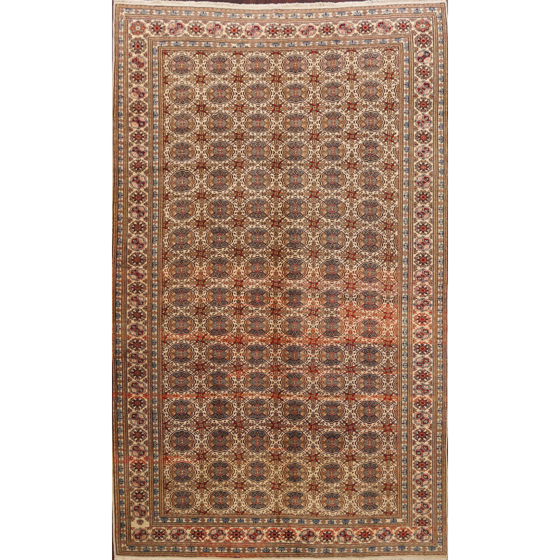 Tapis de zone en laine anatolian 6 pi 6 po x 9 pi 1 po one-of-kind main-noué la 1970