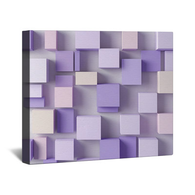 Purple Lilac Cubes Canvas Gallery Wrap in Many Sizes