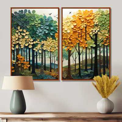 «Orange Green Trees», reproduction sur toile