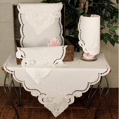 Weekes Embroidered Square Cutwork Doily