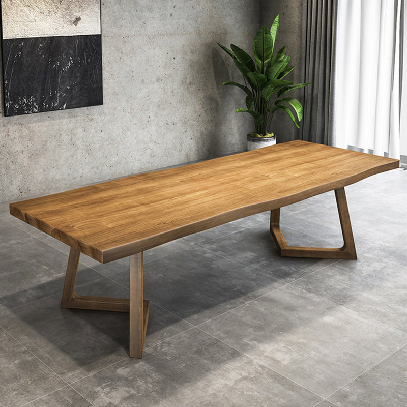 Table de salle à manger brune, H 29,53 po x L 102,36 po x l 39,37 po
