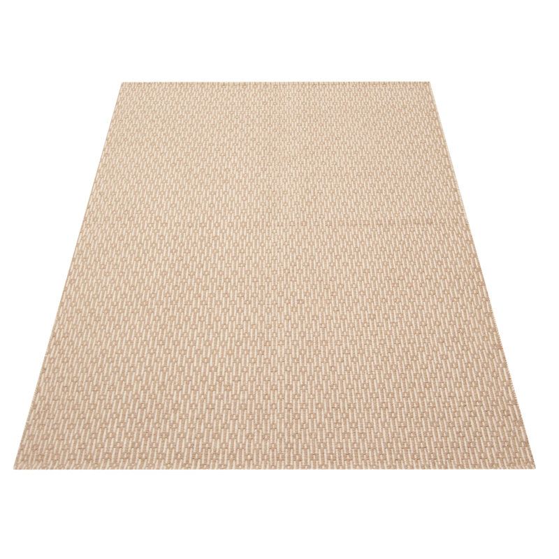 Tapis oriental brun clair en laine tissé à plat à la main Terrytown 5 pi 1 po x 7 pi 11 po Terrytown