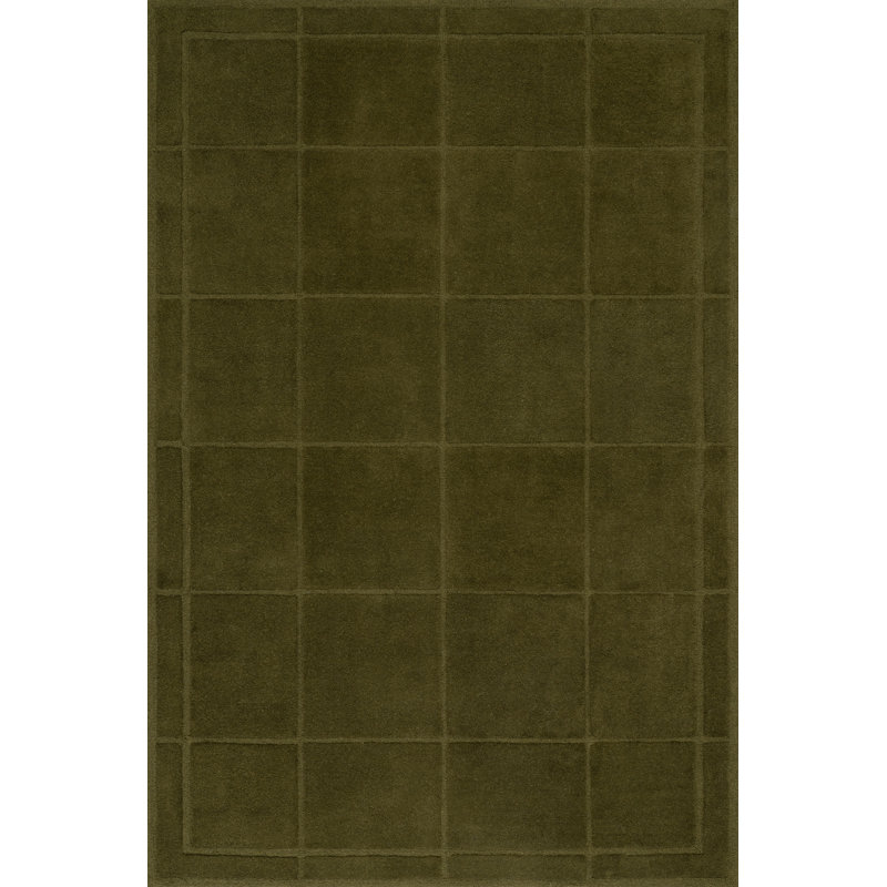 Sahar Solid Modern Wool Rug, Rectangle 6' x 9'