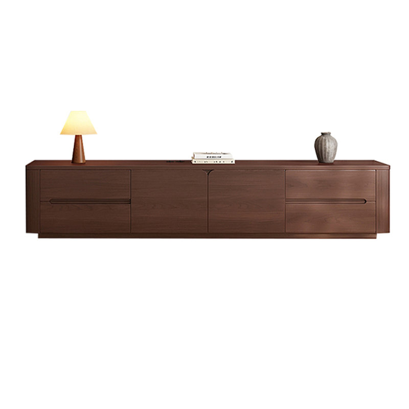 Retro Cherry Wood TV Stand, 23.62"H x 94.48"L x 15.75"W