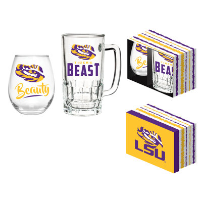 Ensemble de verres assortis 2 pièces Louisiana State University
