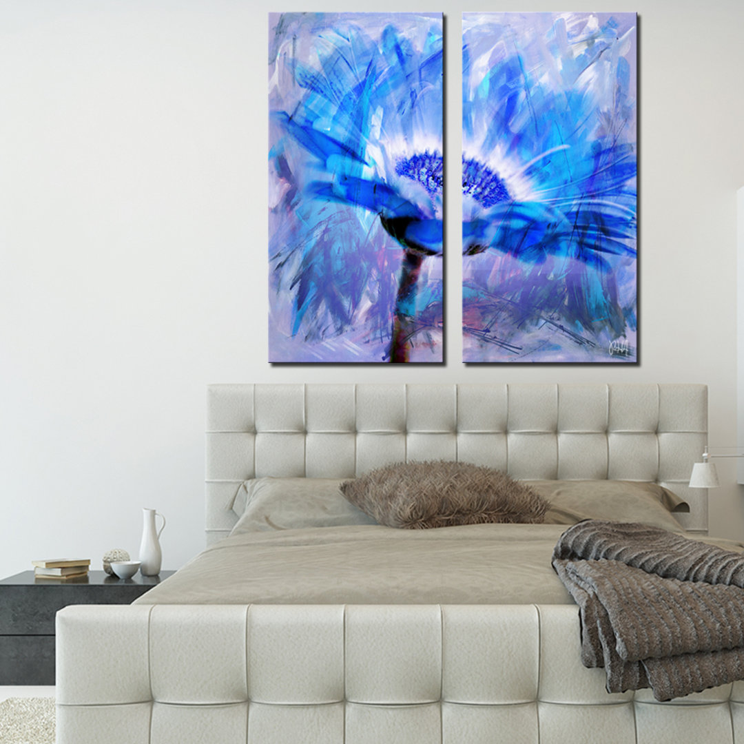 Painted Petals XLII by Ready2HangArt - 2 Piece Wrapped Canvas Graphic Art Print Set Ebern Designs 