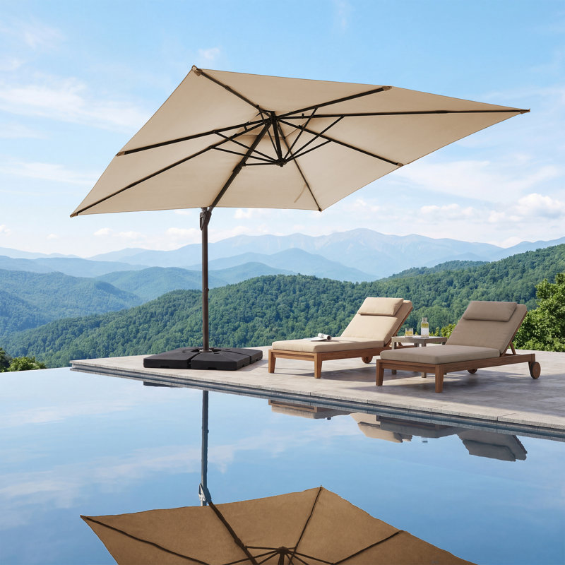 cantilever rectangular patio umbrellas Rectangle Umbrella 9 x 12 / 10 x 13 ft Constructed from UV Treasure Garden Rectangle Cantilever Umbrella