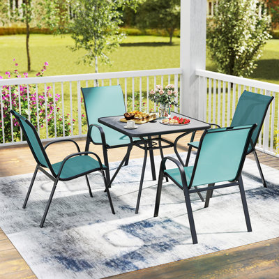 Ensemble de 4 chaises de patio empilables avec accoudoirs empilables