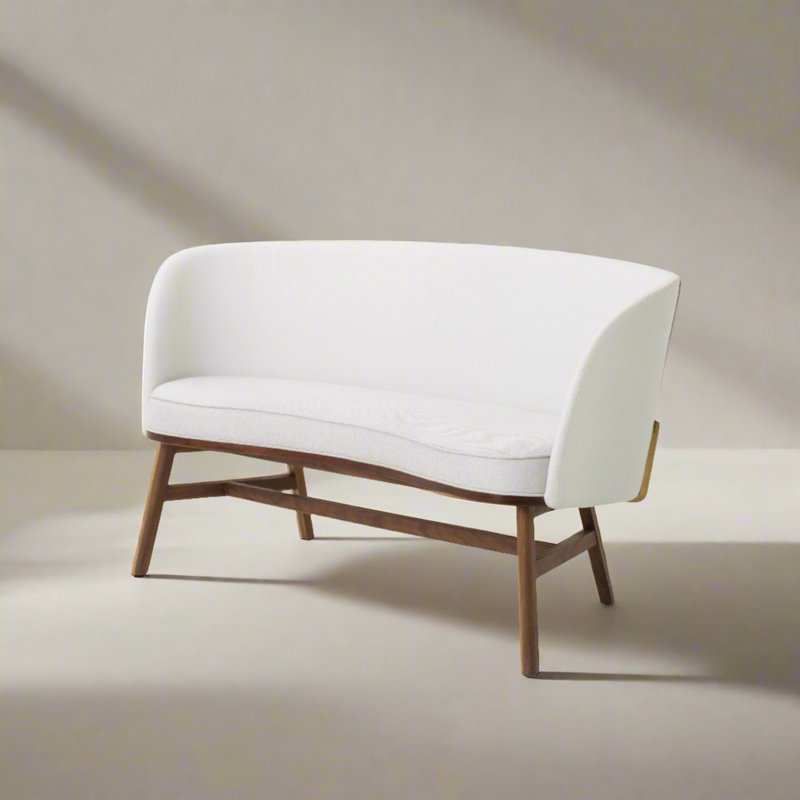 Mr B Bench, L493 Sanfor Oyster 0021, Natural Walnut