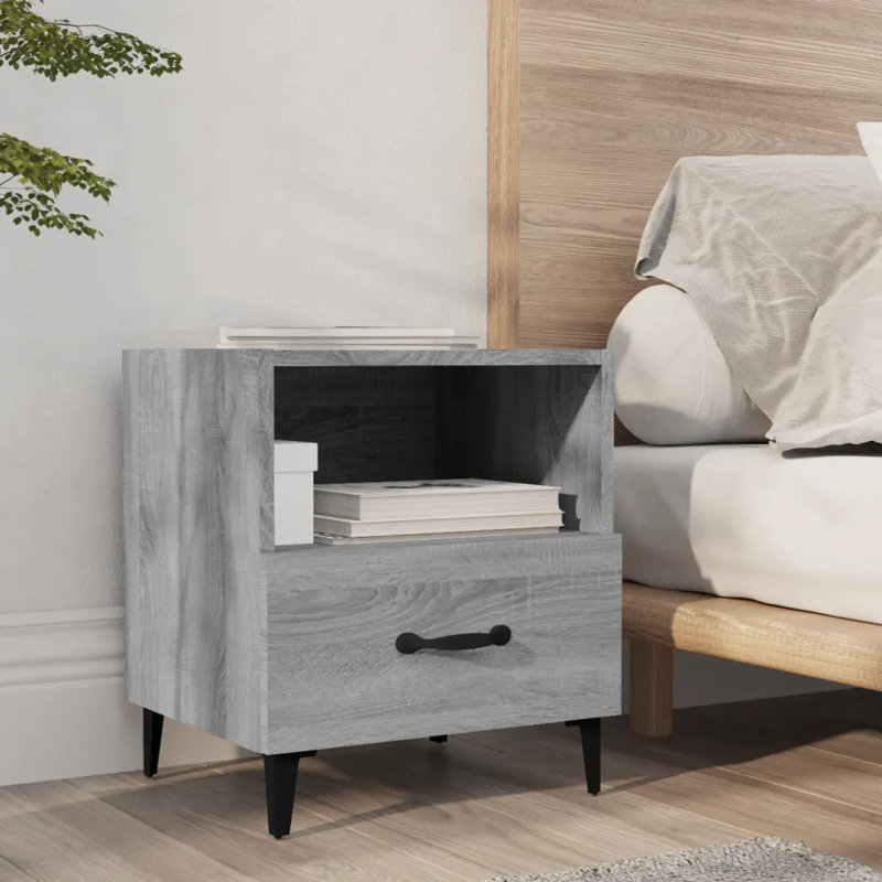 Westerham 40cm W Bedside Table, Grey