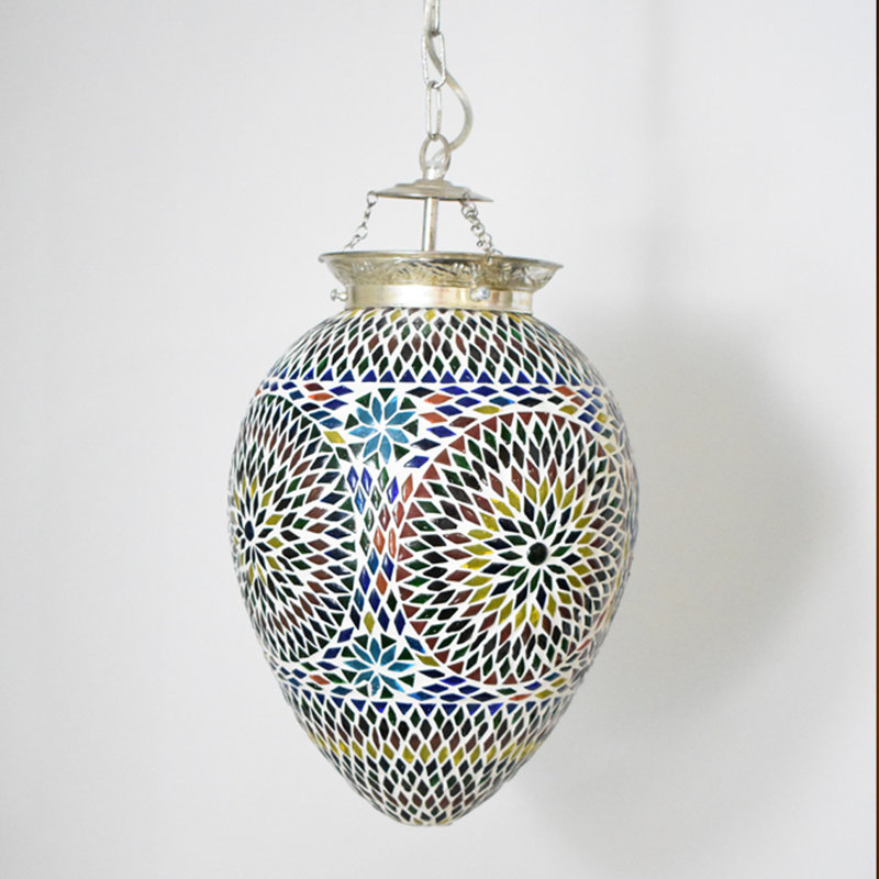 Chew 1 - Light Chrome Bell Pendant, Multicolor