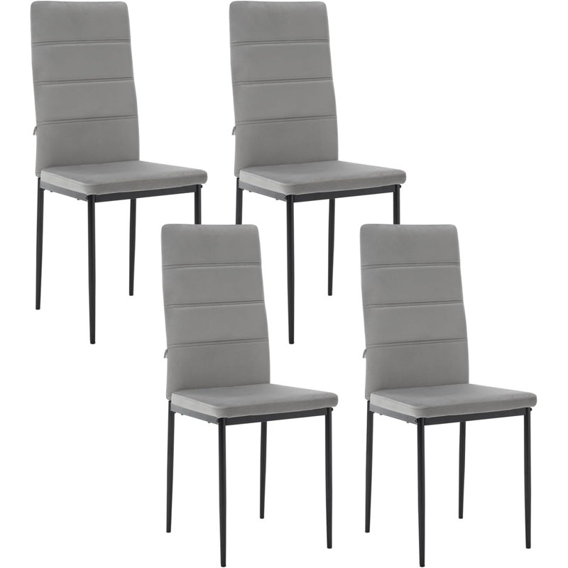 Nuzhat 47cm H Velvet Upholstered Full Back Parsons Chair, Grey