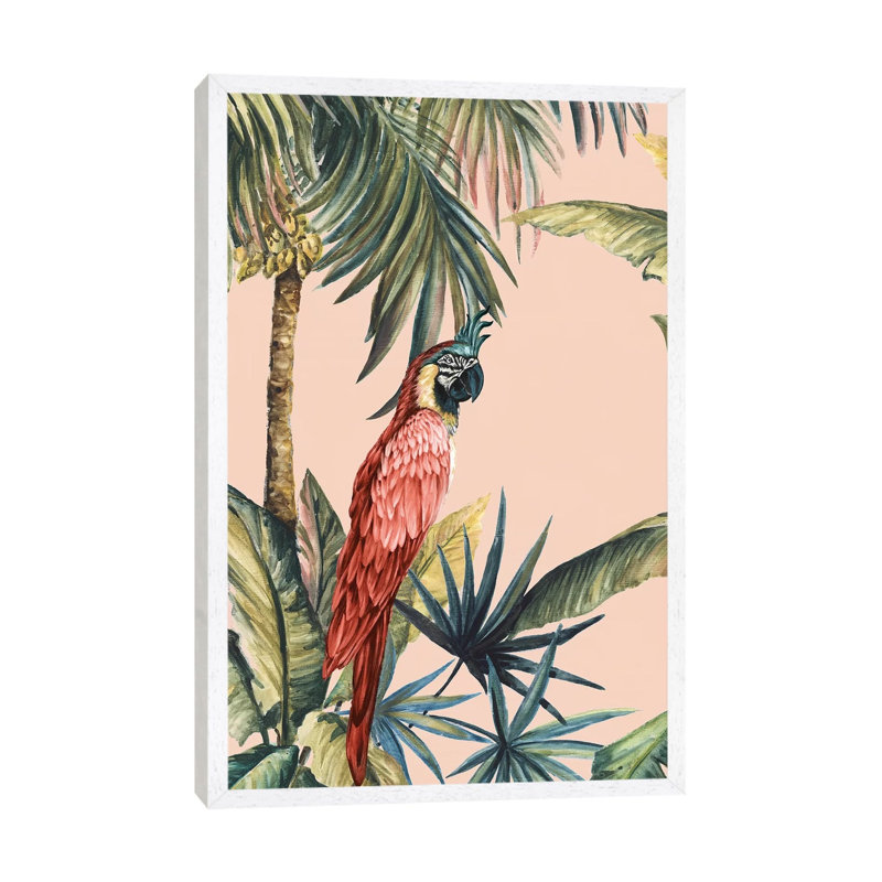 Tropicano III by Eva Watts - Painting on Canvas, 101.6 cm H x 66.04 cm W, White Framed