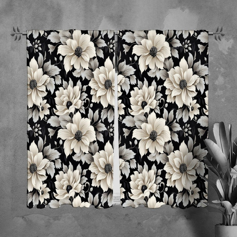 Rideaux à motif floral - 6105, L 20 po x L 61 po