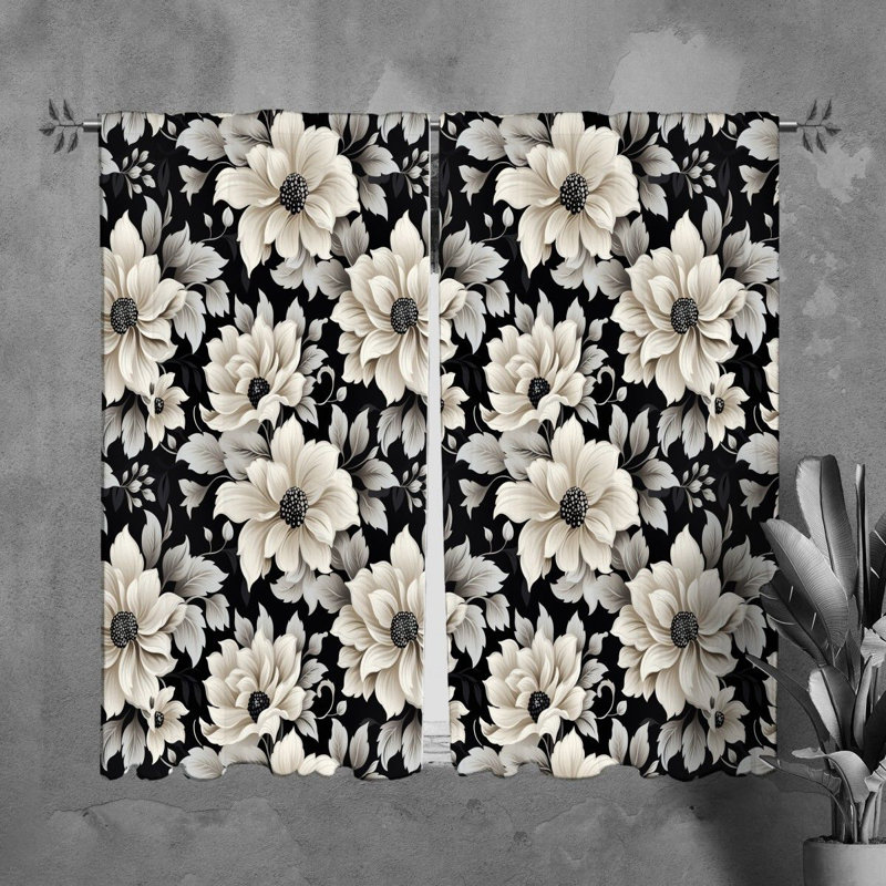 Rideaux à motif floral - 6105, L 40 po x L 61 po