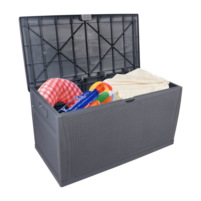 Boîte de rangement en plastique 120 gallons, Gris