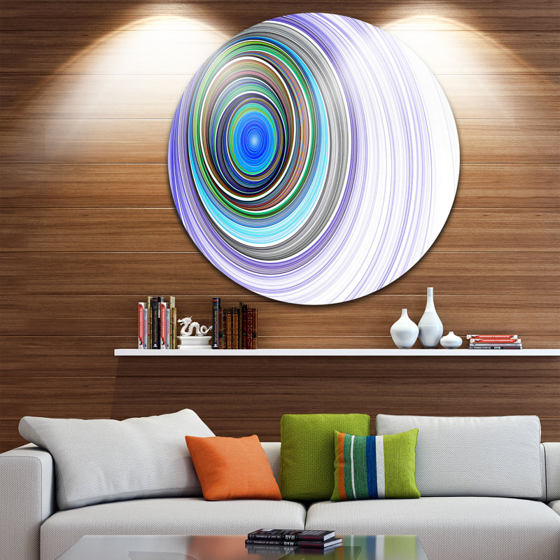 « infinied tunneling mauve ondulations », impression sur métal, H 23 po x l 23 po x P 1 po