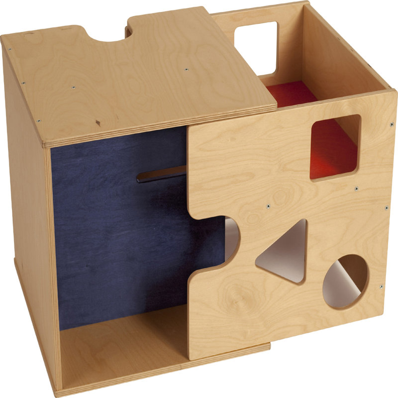 Kids 3 Piece Square Arts And Crafts Table and Chair Set, Natural finish
