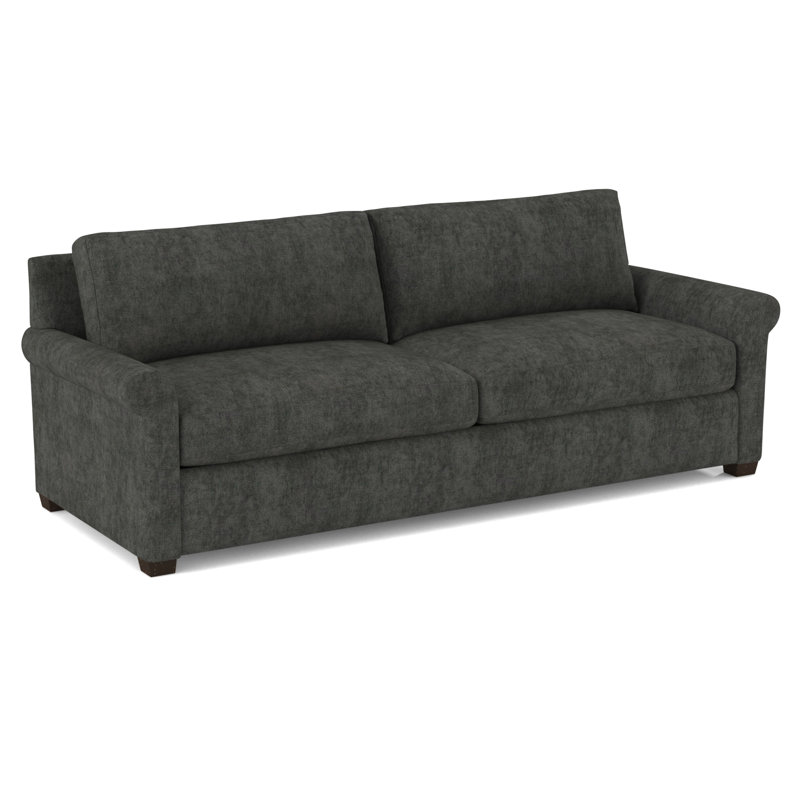Leather Sofa, Evolution Silver Fox, Black