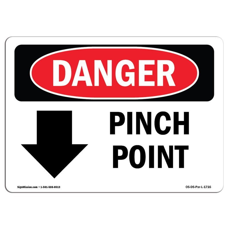 Plaque en aluminium Pinch Point 12 x 18, H 12 po x l 18 po x P 0,1 po