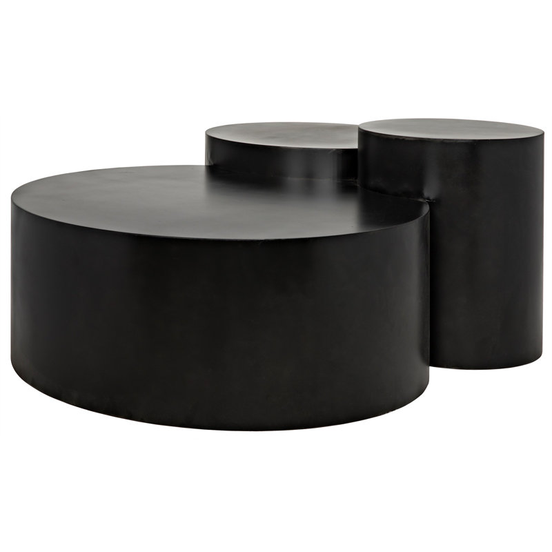 Black Round Multi-Level Metal Coffee Table