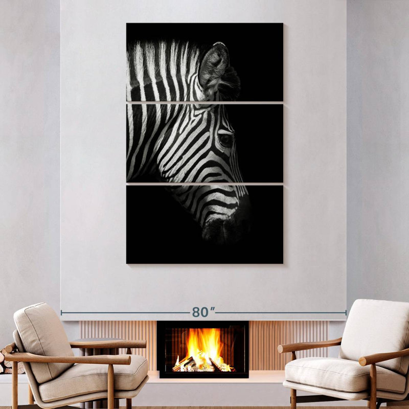 Brampt Zebra Side View, 74" H x 48" W