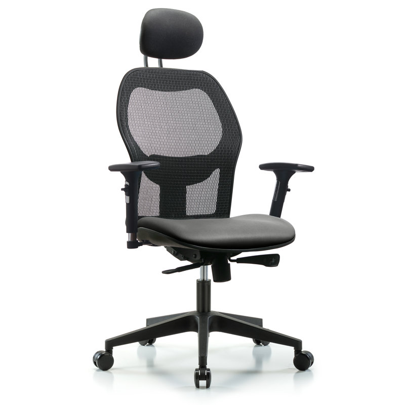 Vinyl Task Chair with Headrest, Sterling, Casters